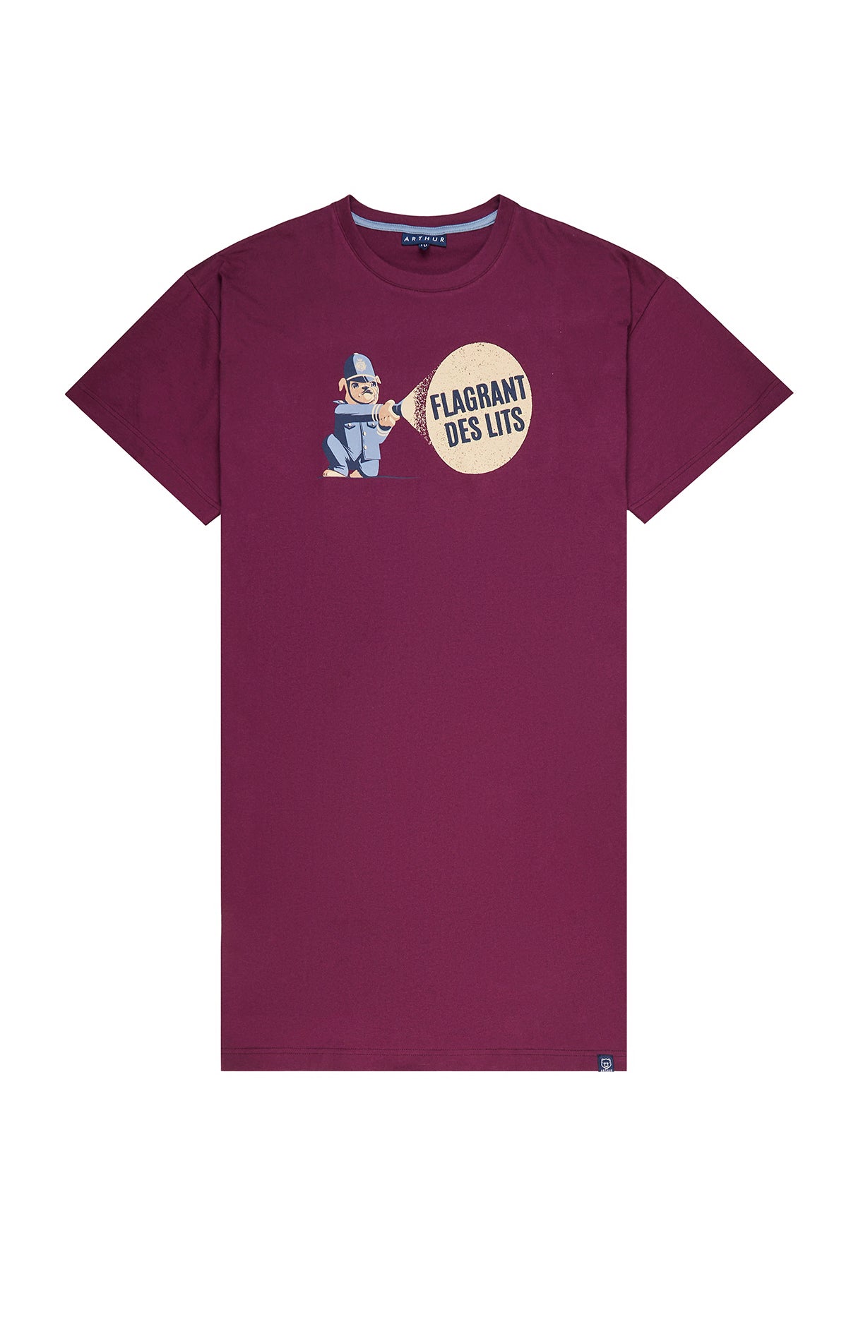 arthur-bob-bobby-maxi-tee-shirt-nuit-bordeaux-chien image 3