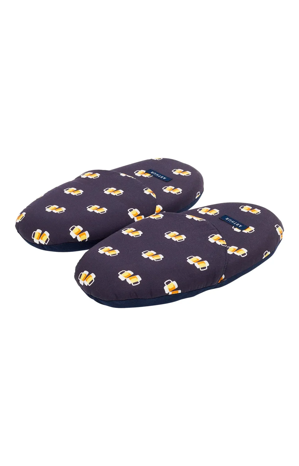 arthur-sans-pression-pantoufles-homme-marine-coton-bio image 1