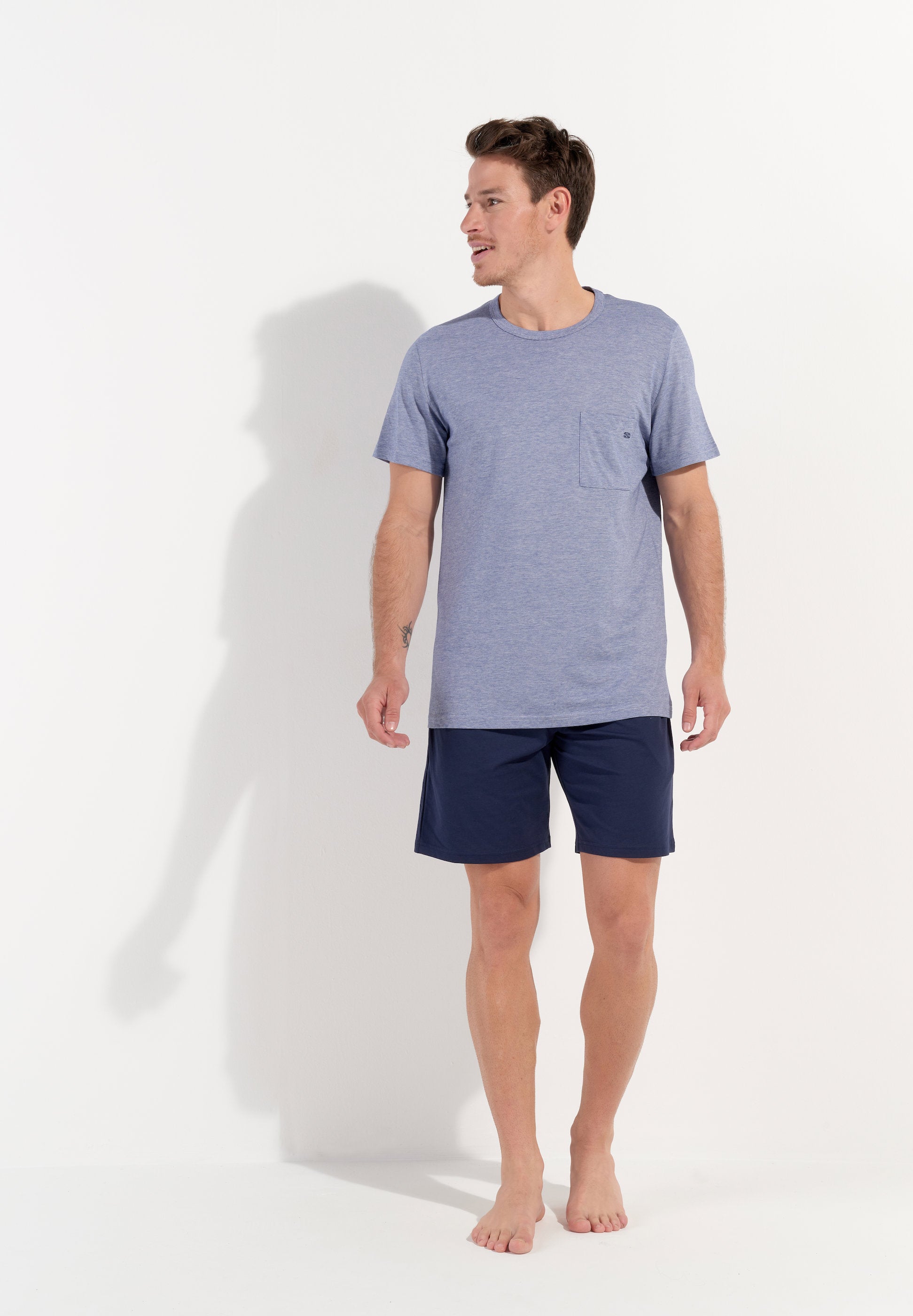 hom-modal-comfort-pyjama-court-homme-bleu-marine-coton-modal image 3