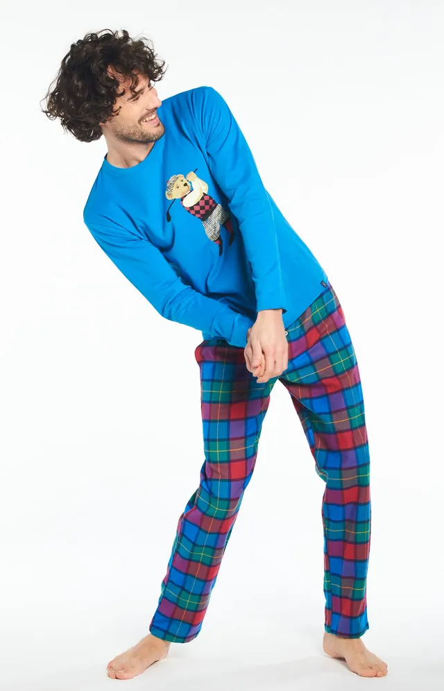 arthur-bob-green-de-champion-pyjama-long-bleu-carreaux image 1