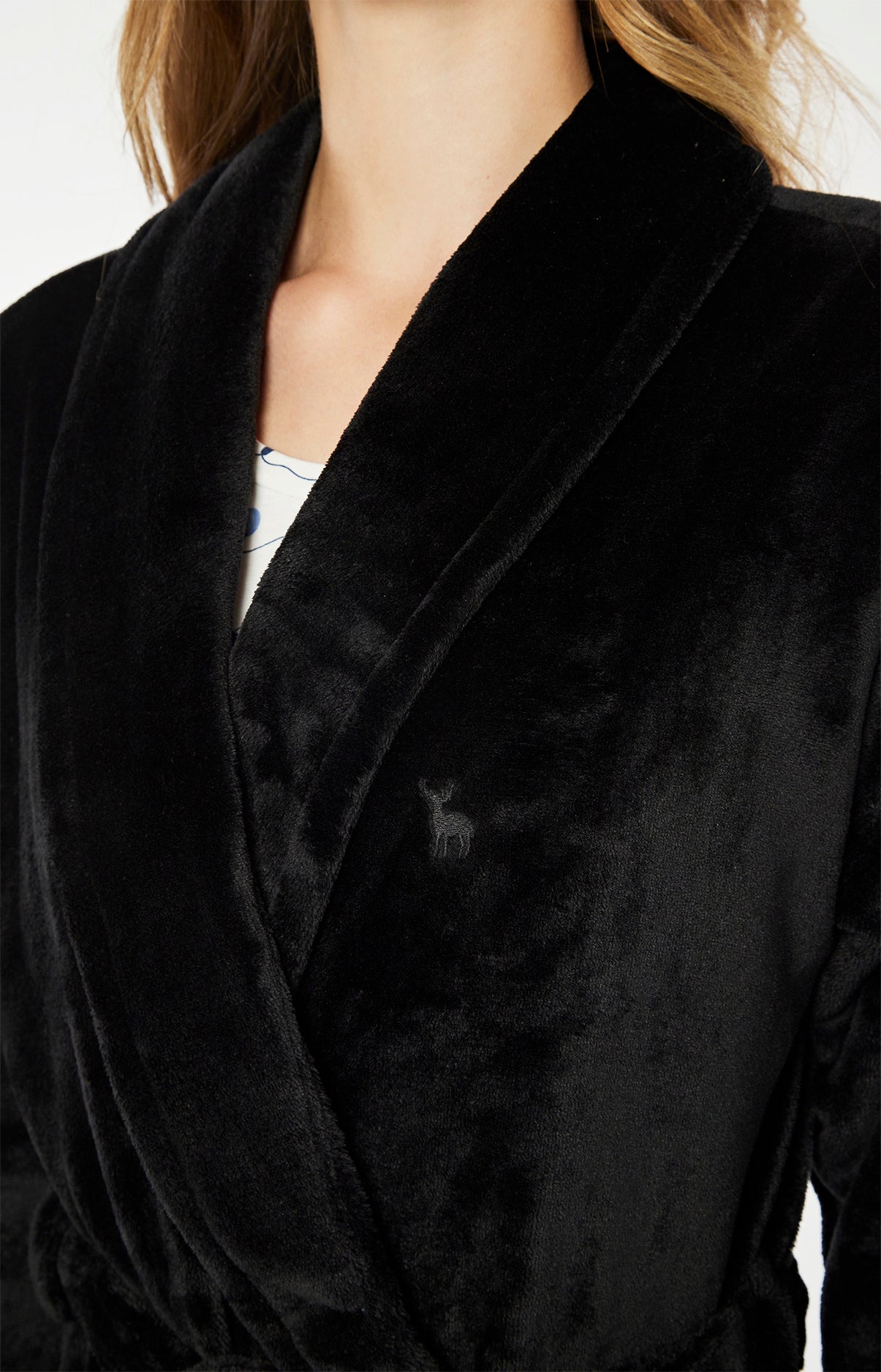 arthur-bob-uni-robe-de-chambre-femme-noir-polaire-classique image 4