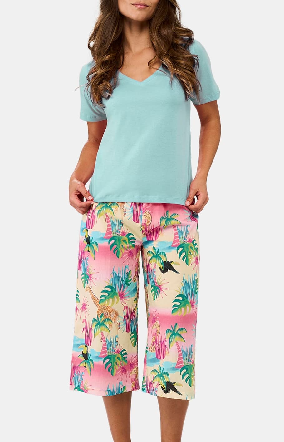 arthur-bob-oasis-pyjama-corsaire-multicolore-coton-bio image 1
