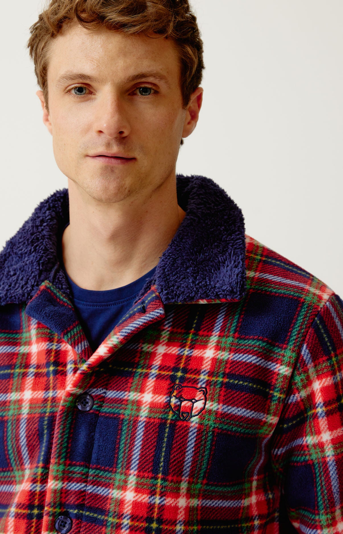 arthur-bob-veste-polaire-l-on-marine-carreaux image 2
