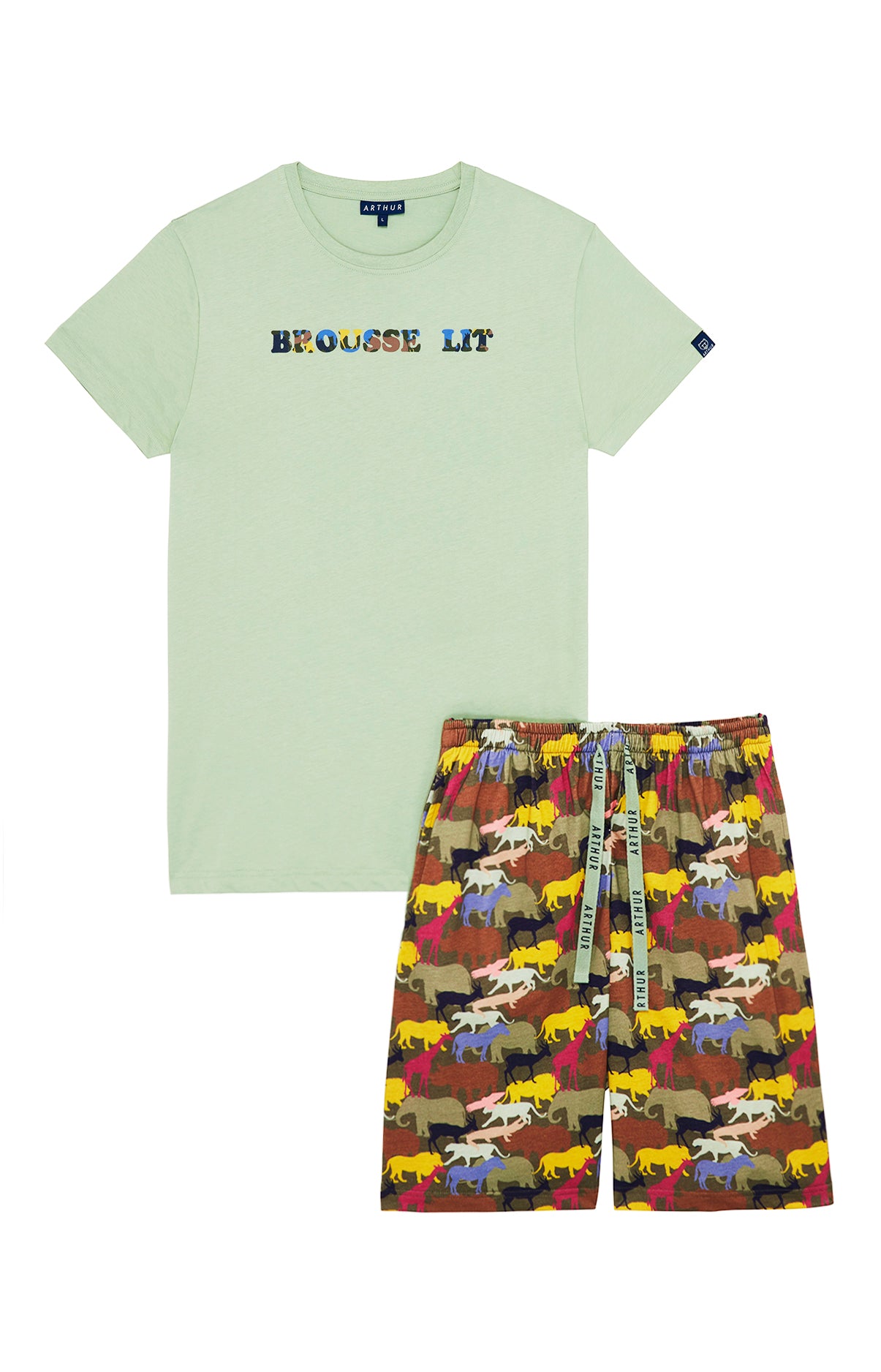 arthur-bob-brousse-lit-pyjashort-homme-coton-bio-multicolore image 3
