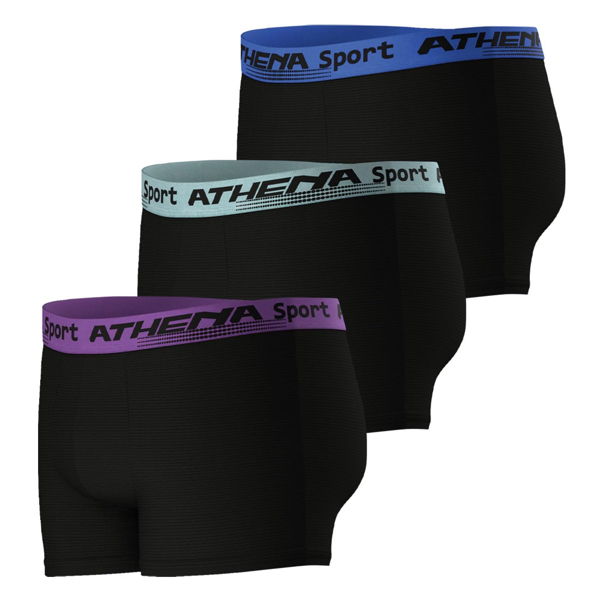 athena-daily-sport-air-lot-3-boxers-homme-noir-gris-marine image 3