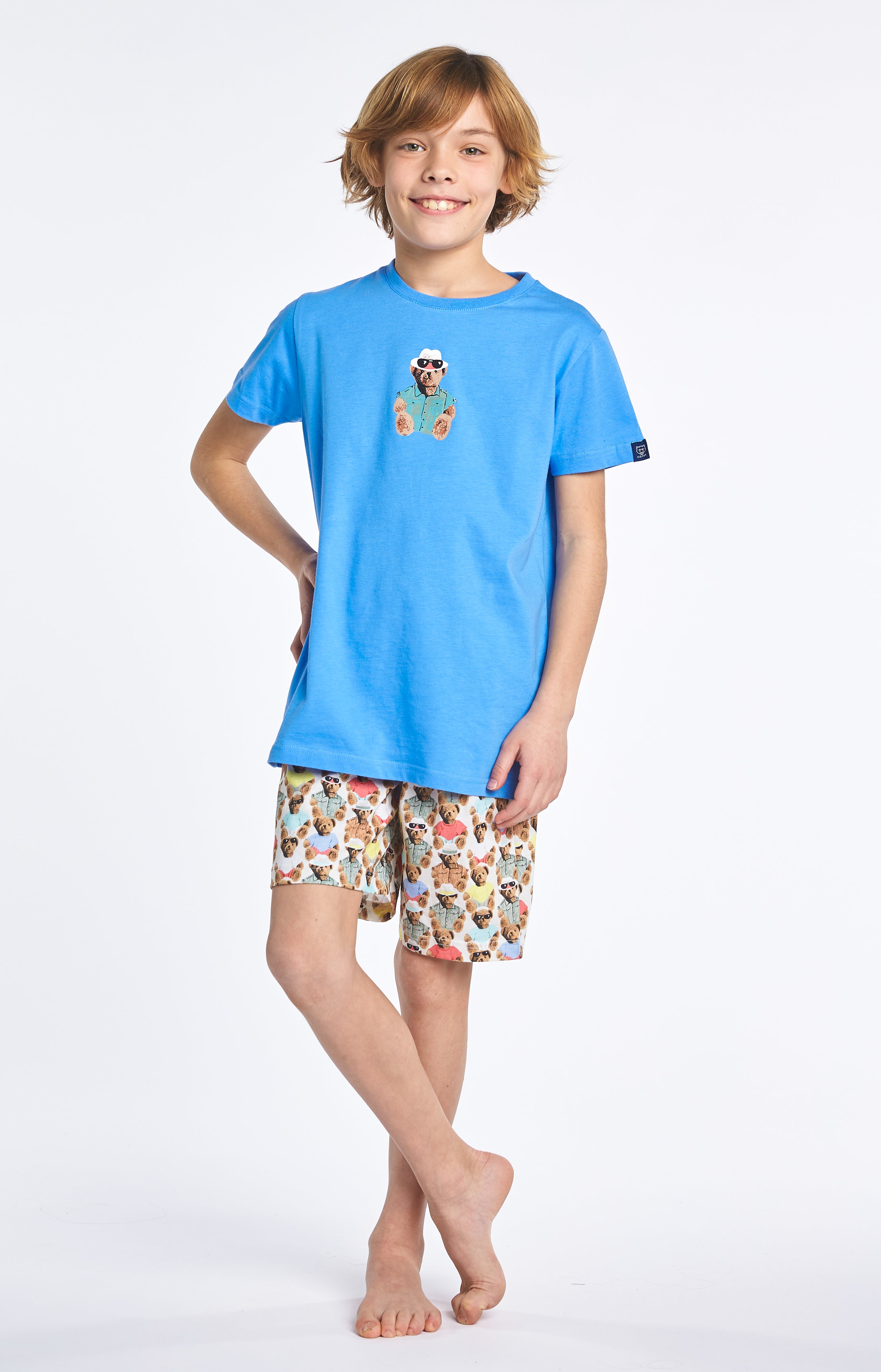arthur-bob-pyjashort-teddy-multicolore-coton-bio image 1