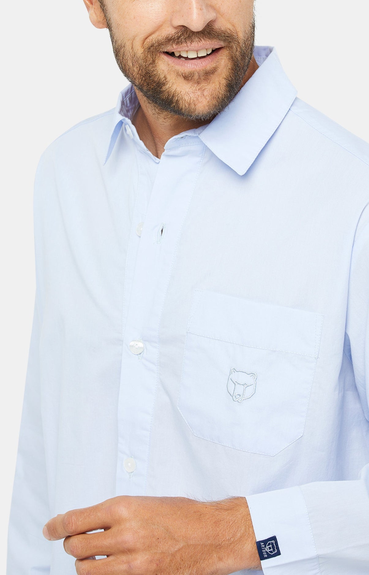 arthur-bob-chemise-de-nuit-coton-ciel-homme image 2