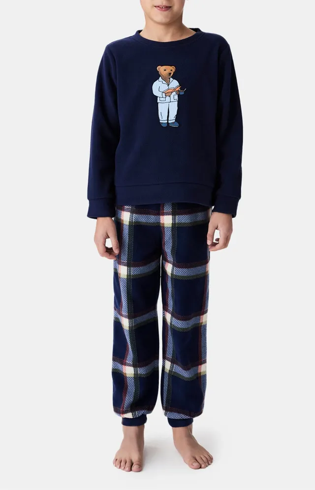 arthur-bob-esprit-livre-pyjama-enfant-marine-micropolaire image 1