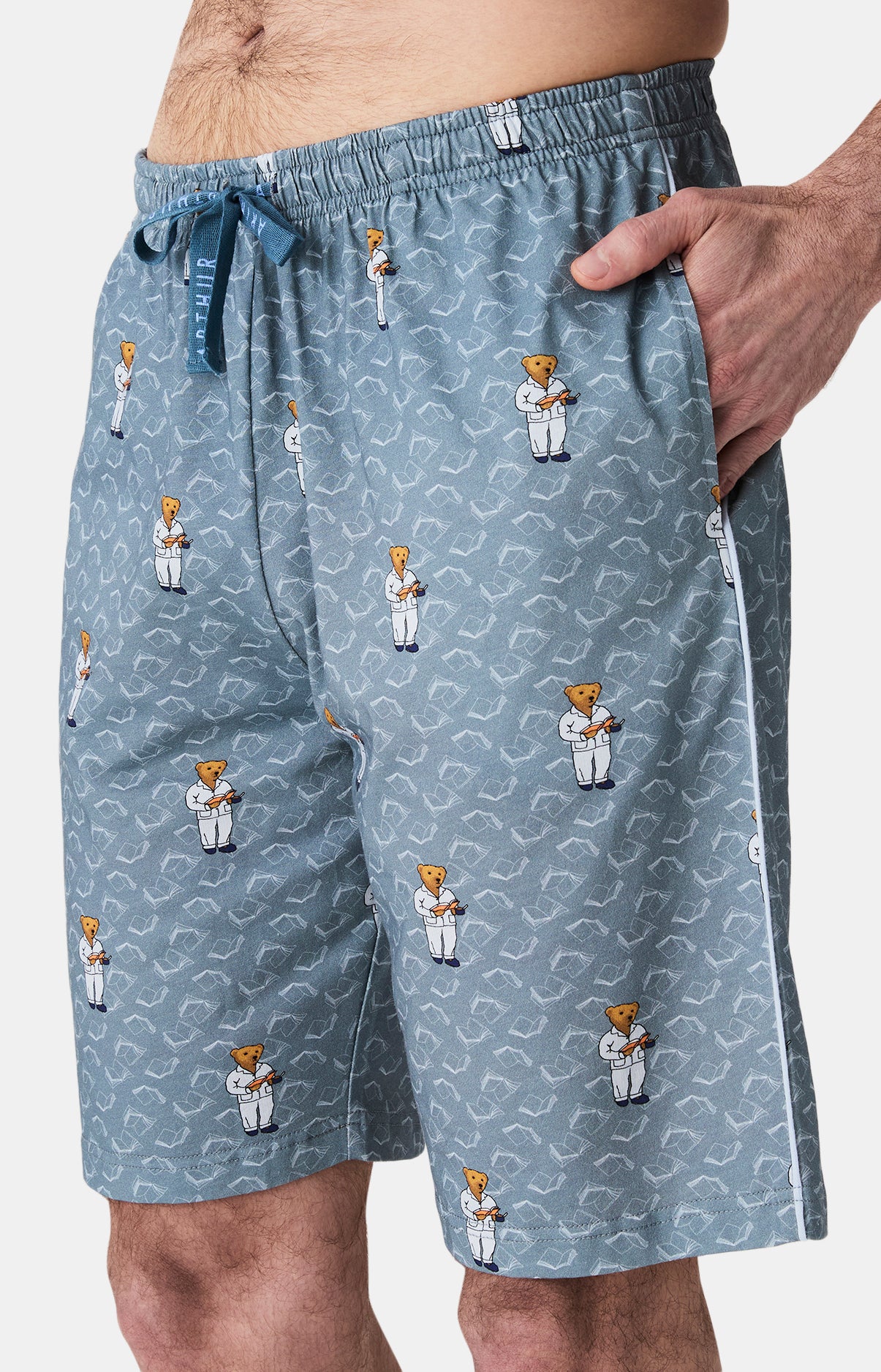 arthur-bob-esprit-livre-pyjashort-homme-gris-coton-bio image 7