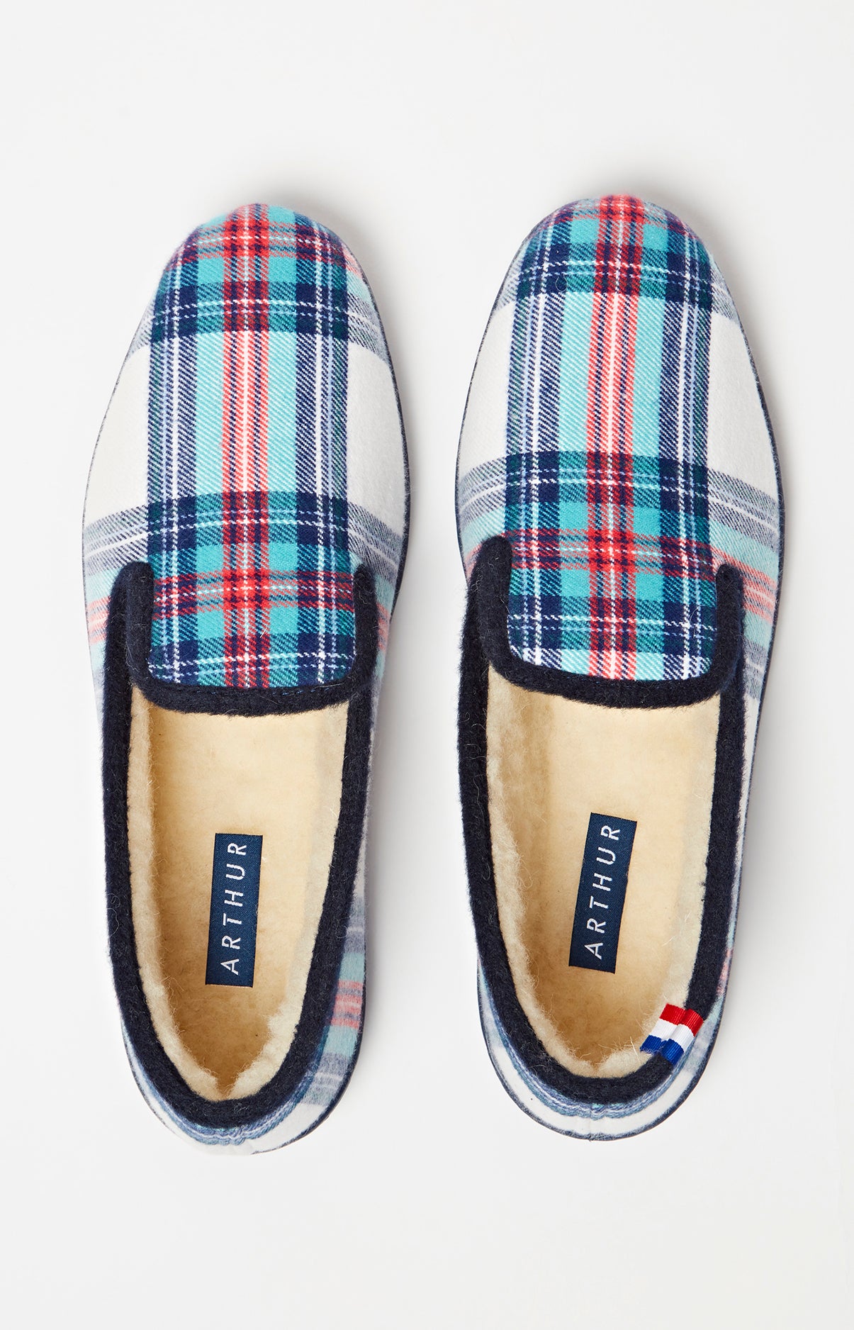 arthur-logan-charentaises-homme-tartan-neige-en-laine image 2