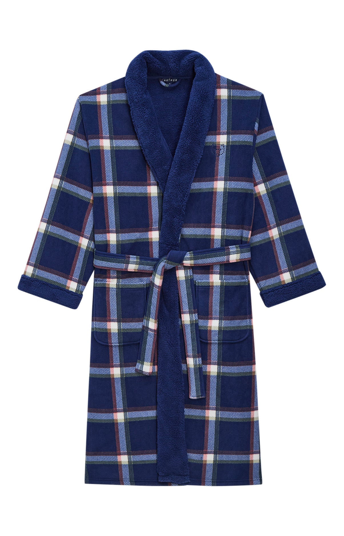arthur-bob-luka-robe-de-chambre-homme-polaire-marine image 3