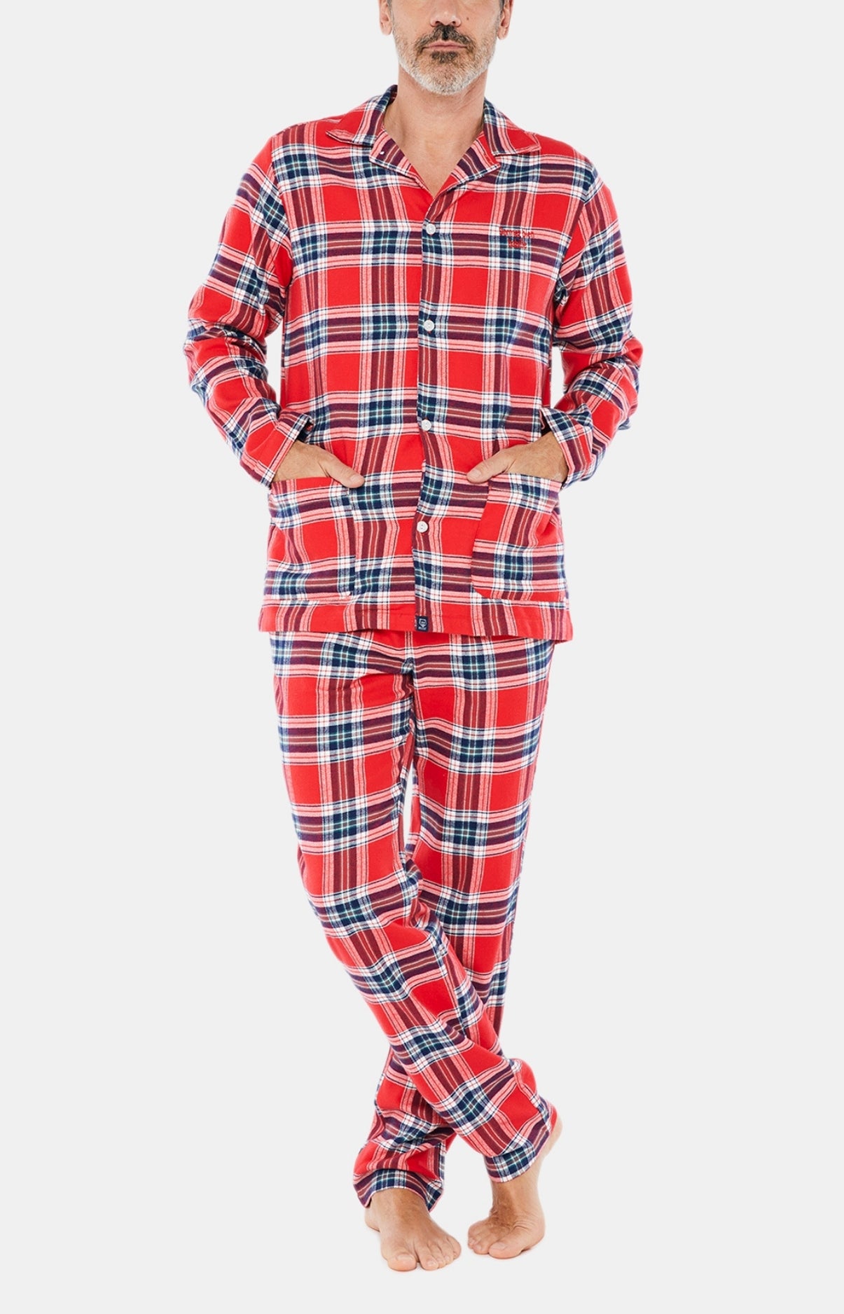 arthur-bob-logan-pyjama-homme-rouge-tartan-coton image 1