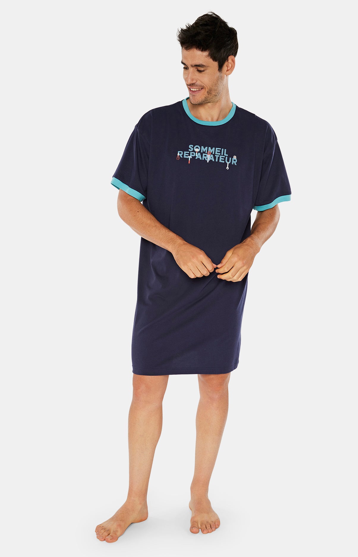 arthur-bob-bricolage-maxi-tee-shirt-nuit-marine image 1