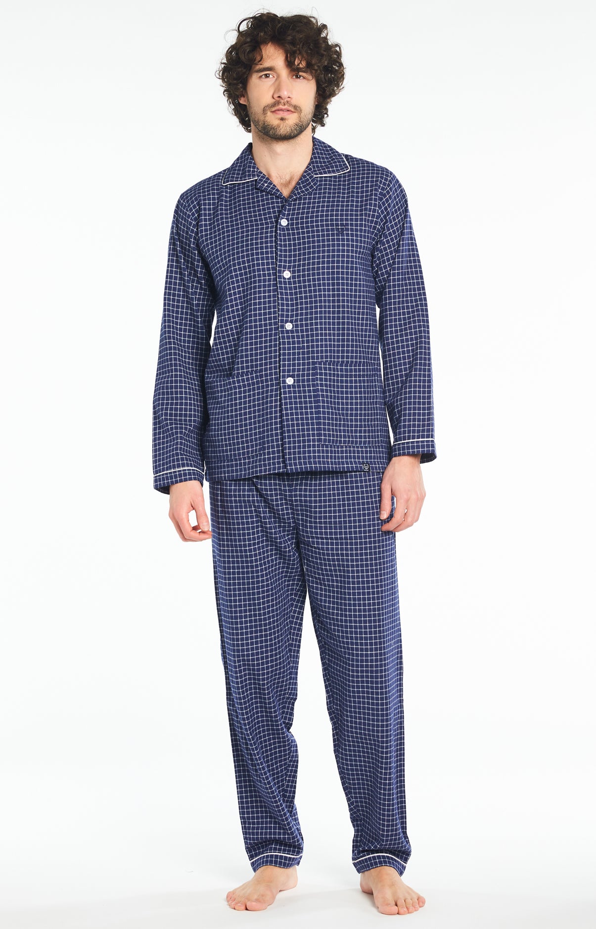 arthur-bob-pyjama-pilou-classique-homme-marine image 1