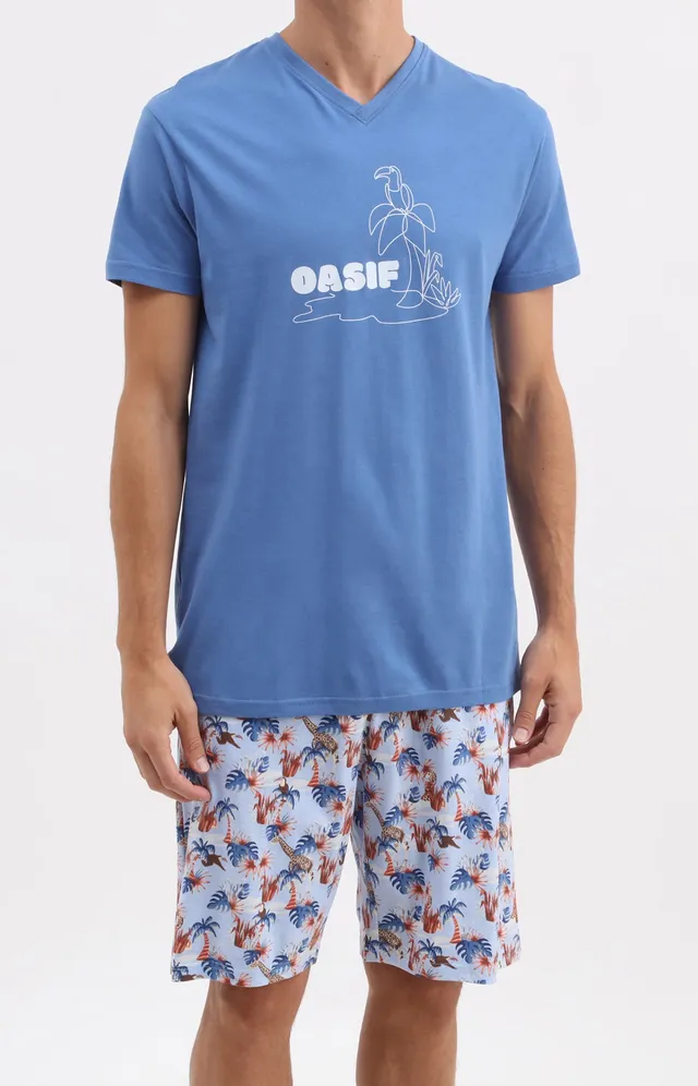 arthur-bob-oasif-pyjashort-homme-jersey-bleu image 1