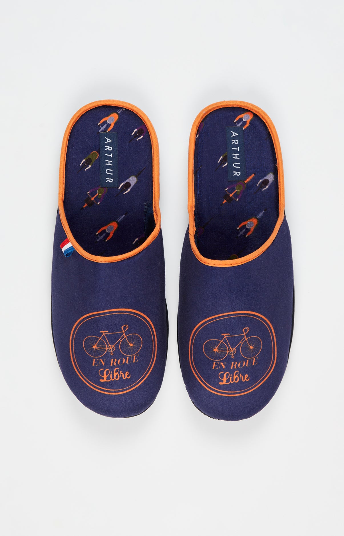 arthur-bob-cycliste-mules-homme-marine-42-43-chaussons image 2