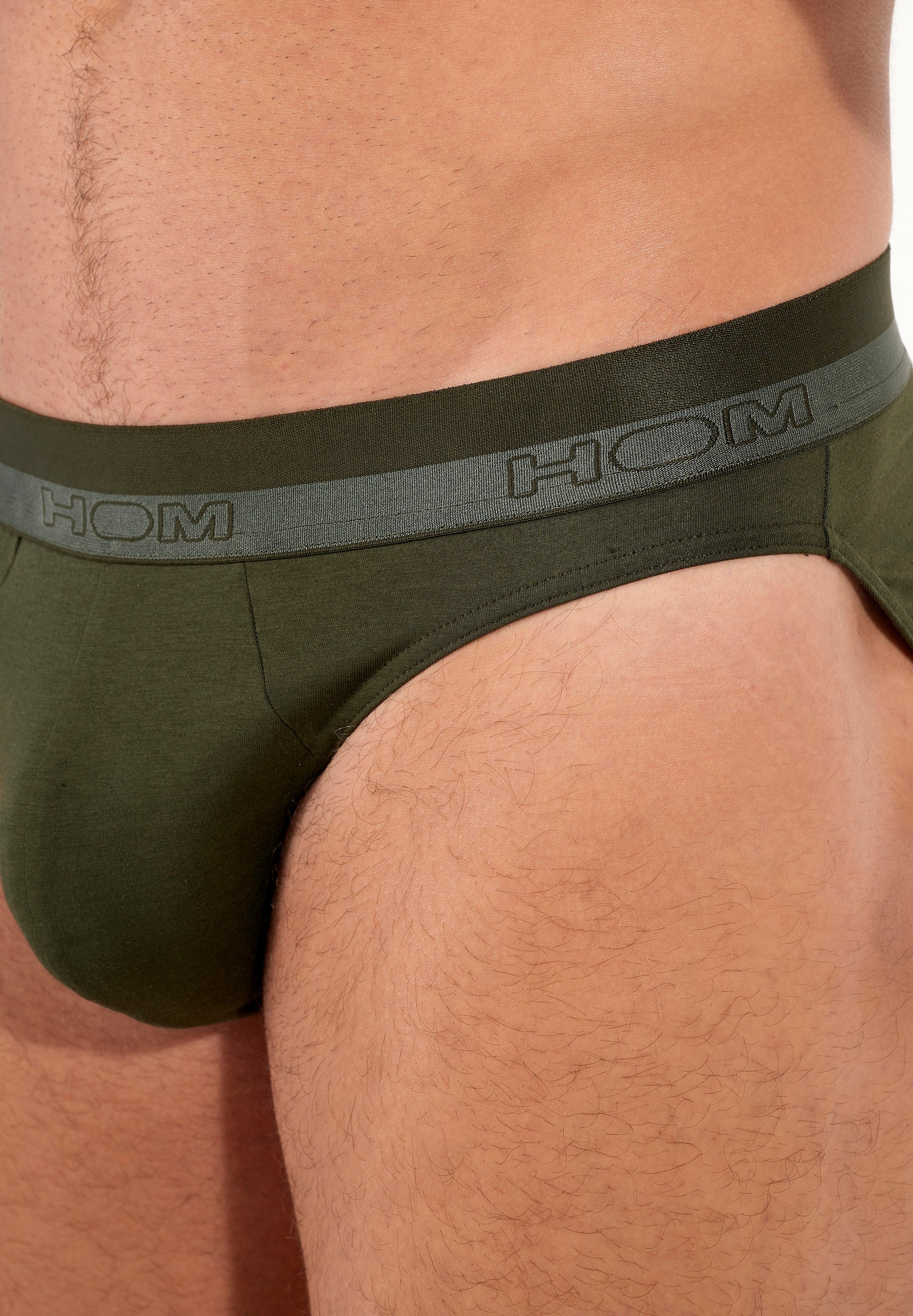 hom-classic-mini-briefs-slip-homme-kaki-fonc-coton-modal image 5