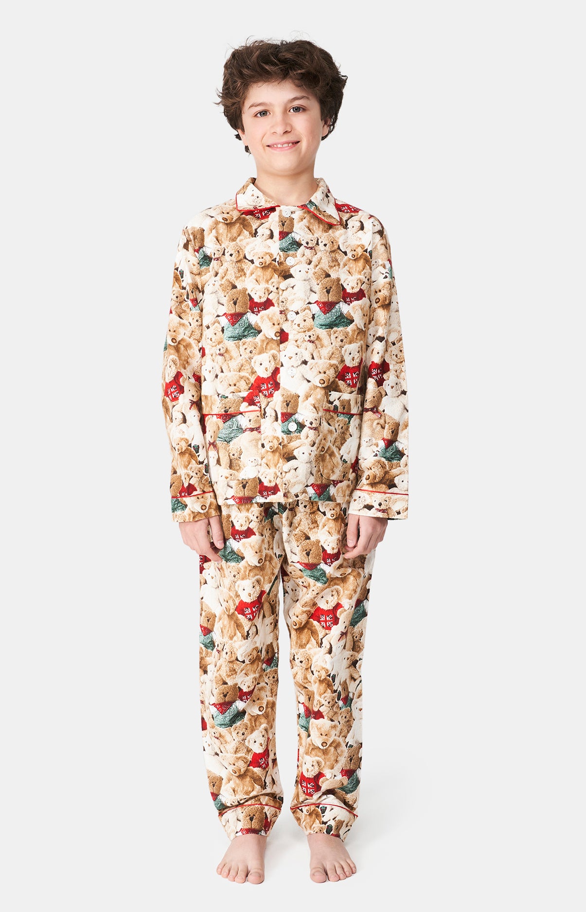 arthur-bob-teddy-pyjama-enfant-brun-coton-pilou image 1