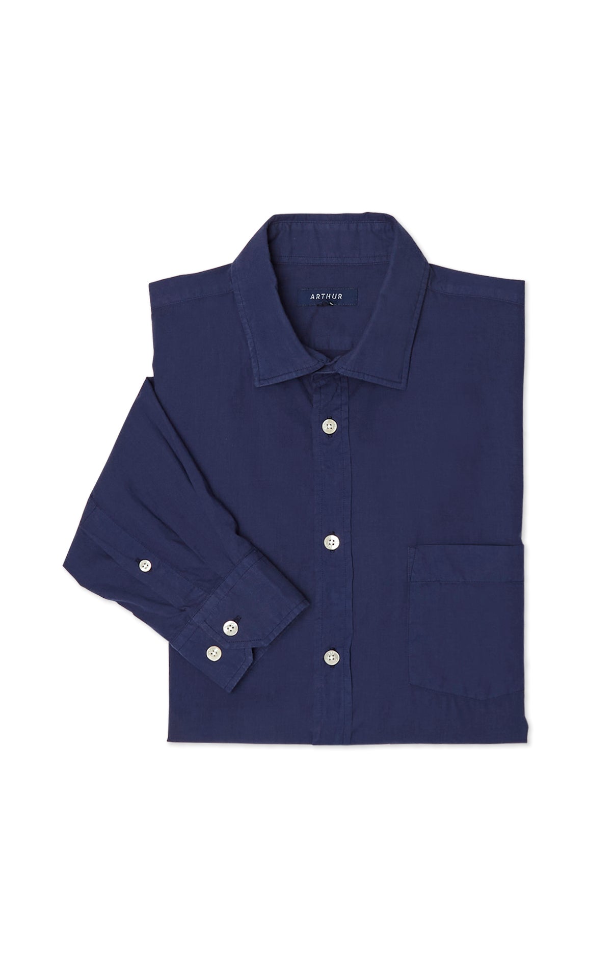 arthur-bob-chemise-unie-marine-homme-coton-m image 3