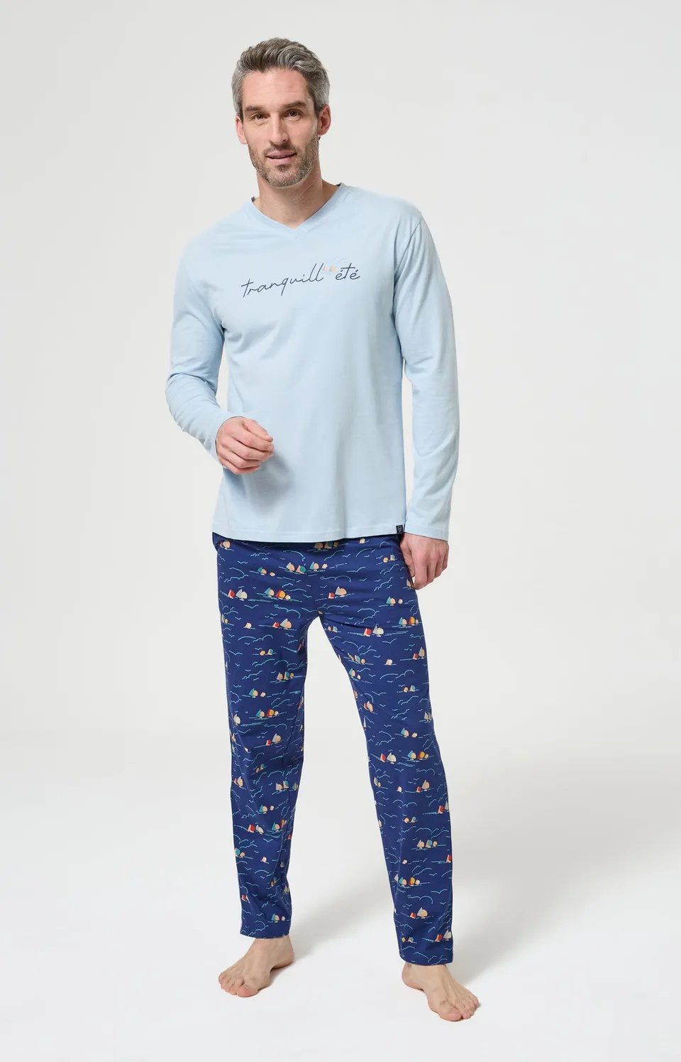 arthur-bob-tranquill-t-pyjama-marine-coton-bio-l-ger image 1