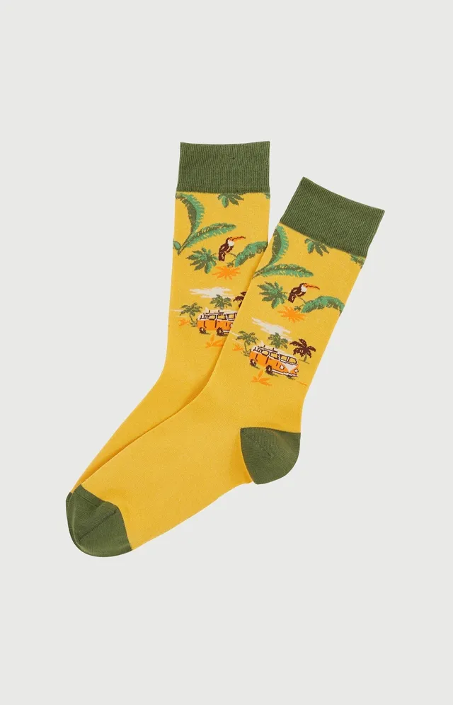 arthur-bob-van-life-chaussettes-coton-bio-jaune-40-46 image 1