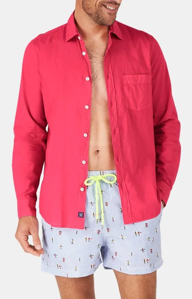 arthur-bob-chemise-voile-coton-framboise-m-homme image 1