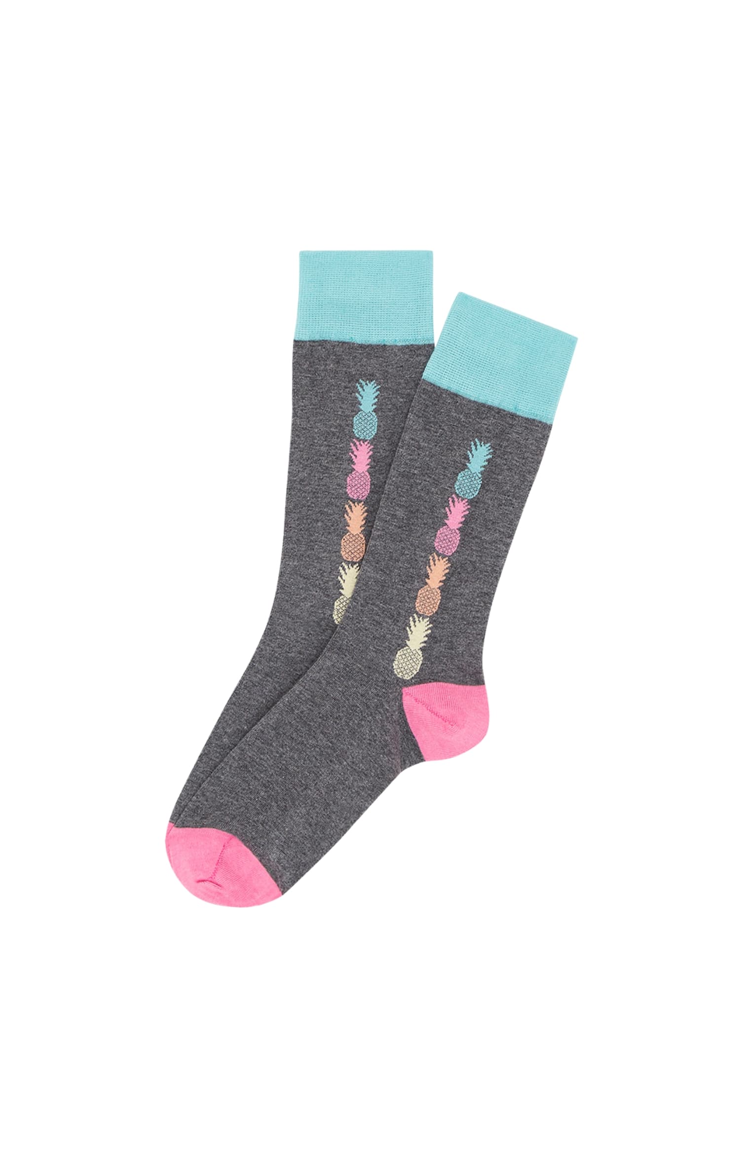 arthur-bob-chaussettes-coton-bio-ananas-gris-40-46 image 1