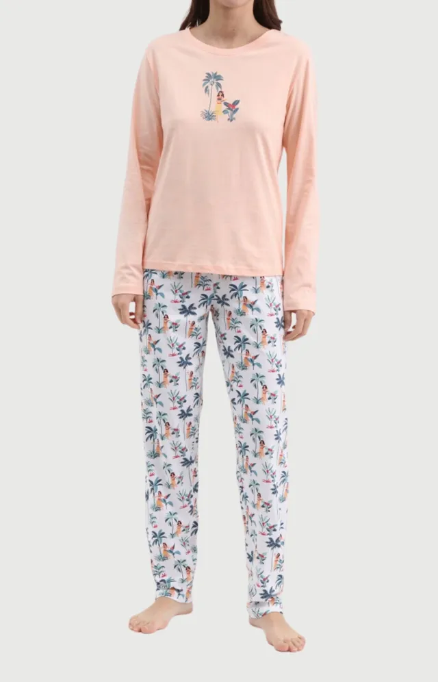 arthur-bob-vahin-pyjama-femme-blanc-rose-coton image 1