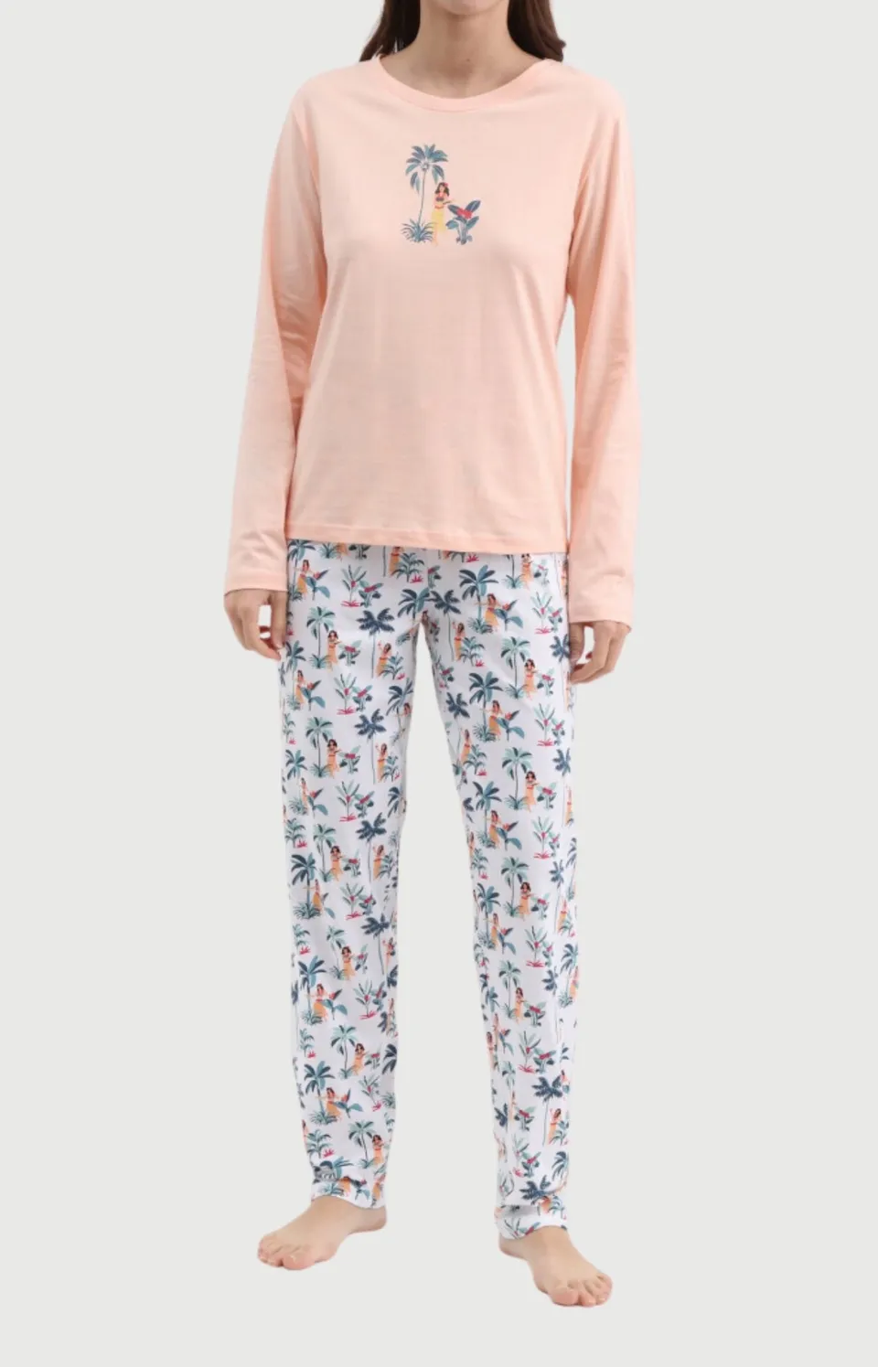 arthur-bob-vahin-pyjama-femme-blanc-rose-coton image 1