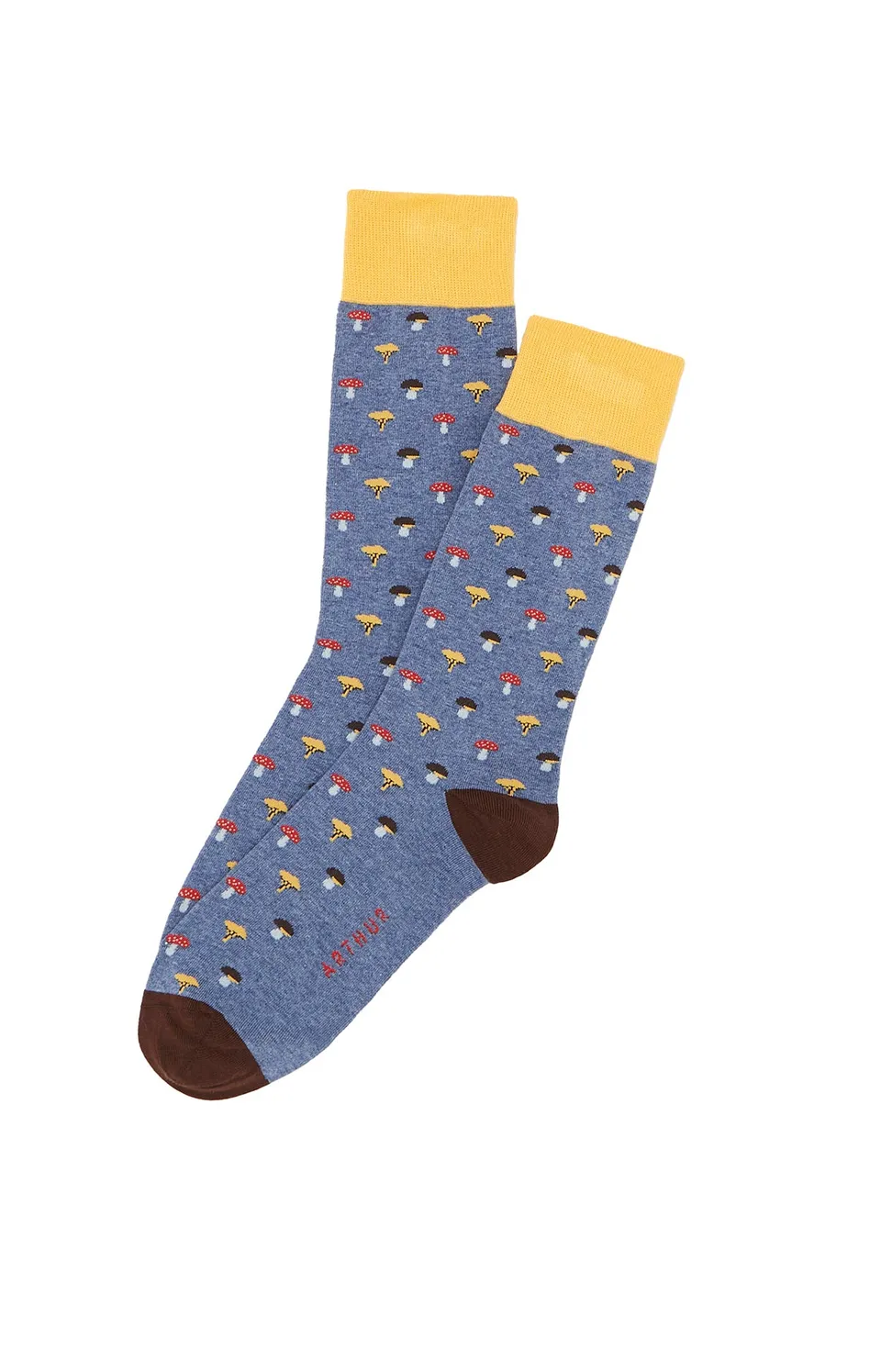 arthur-bob-champignons-bleu-chaussettes-coton-bio image 1