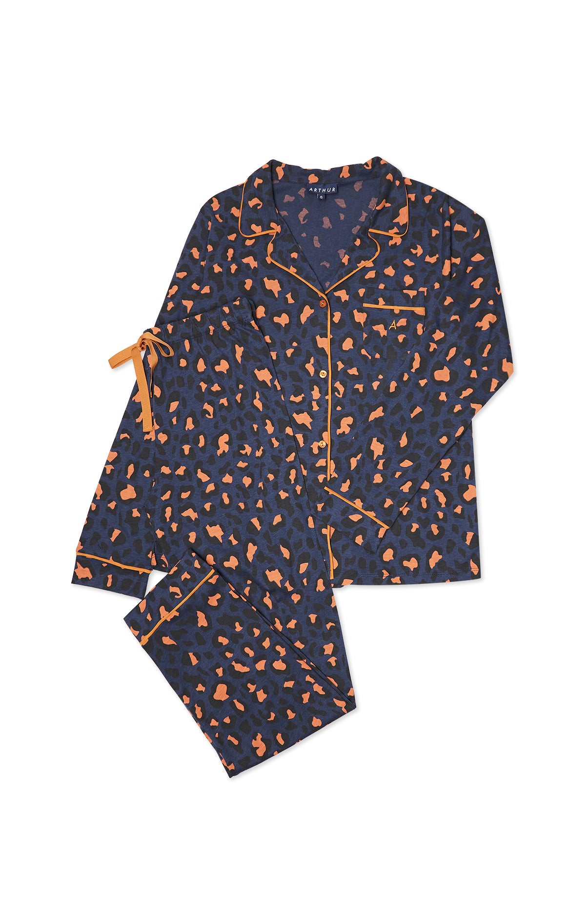 arthur-bob-leopard-pyjama-femme-marine-s-lyocell-coton image 3