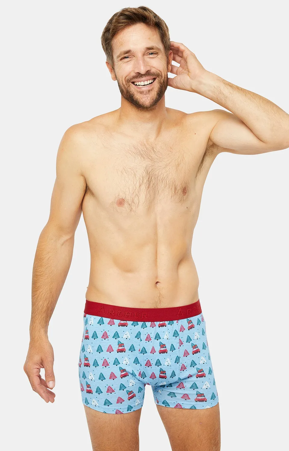arthur-bob-sapin-boxer-homme-jean-coton-fantaisie image 1
