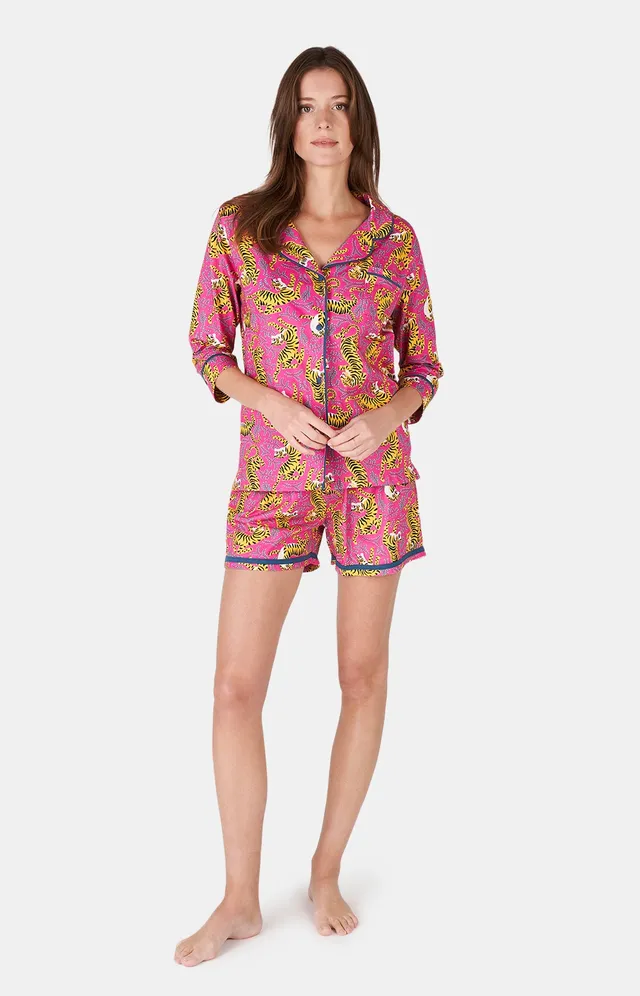 arthur-bob-tigre-pyjama-court-femme-fushia-coton-bio image 1