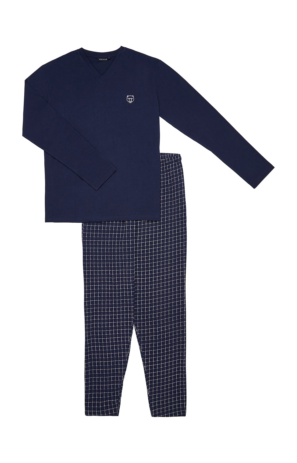 arthur-bob-classique-pyjama-homme-marine-m-coton image 3