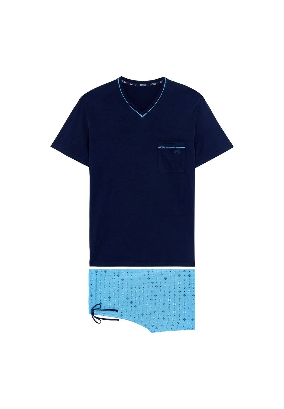 hom-alan-pyjama-court-homme-bleu-imprim-modal image 1