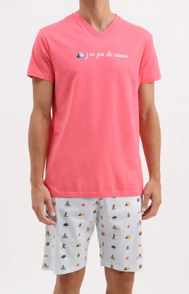 arthur-bob-r-seau-pyjashort-homme-ciel-coton image 1