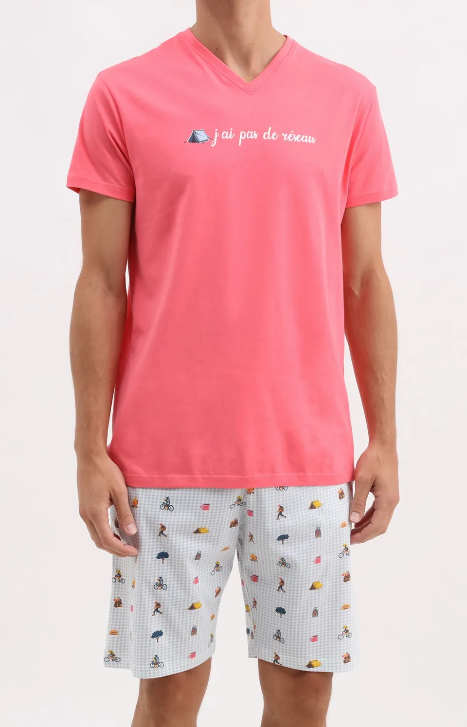 arthur-bob-r-seau-pyjashort-homme-ciel-coton image 1