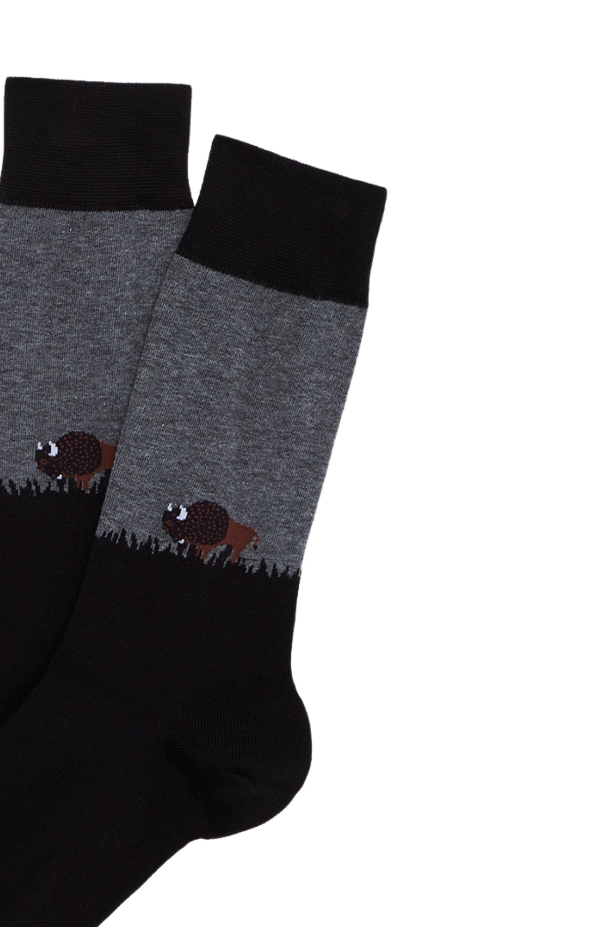 arthur-bob-bison-noir-chaussettes-coton-homme-noir image 2