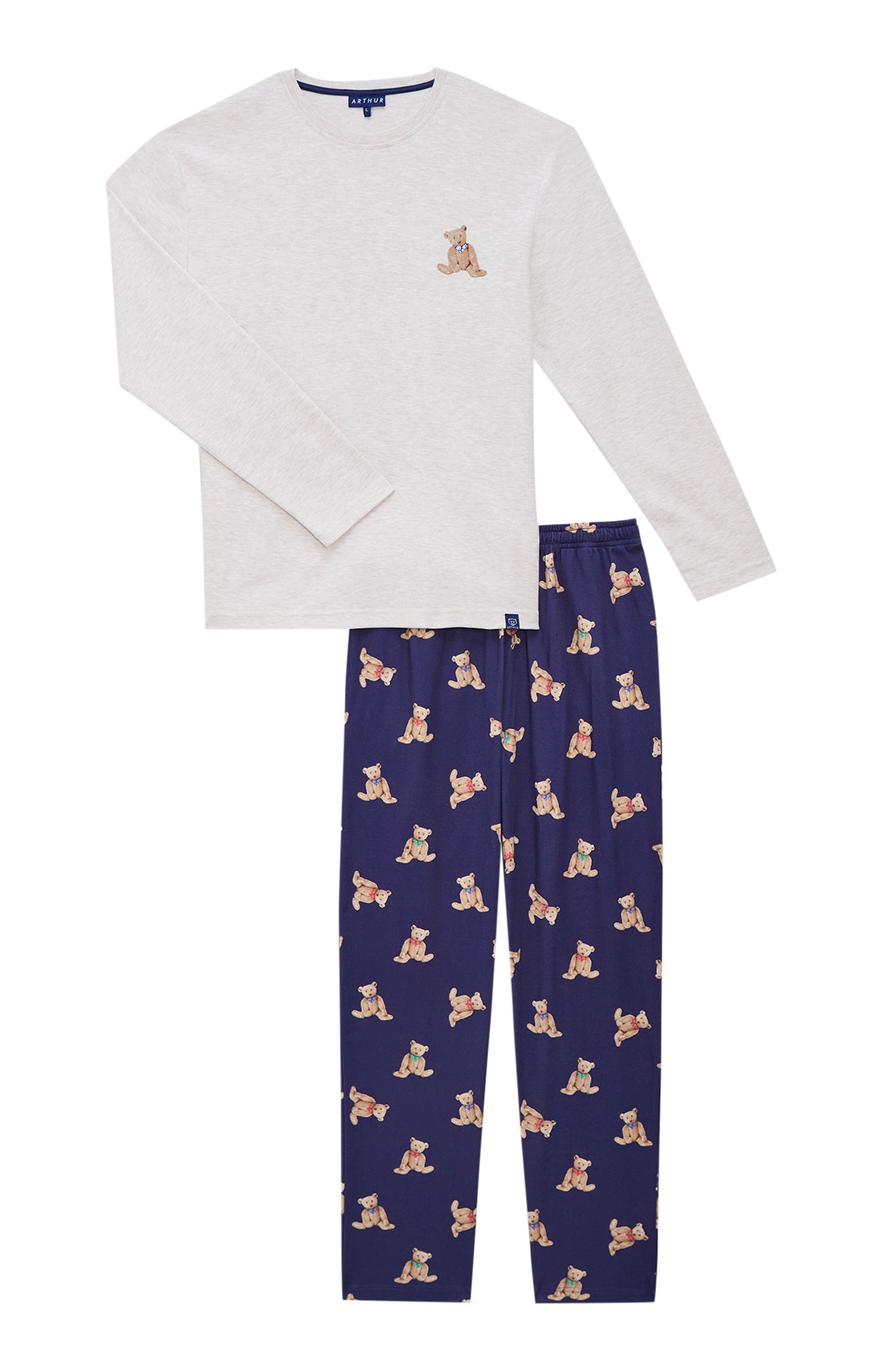arthur-bob-old-teddy-pyjama-homme-marine-coton-bio-chaud image 3