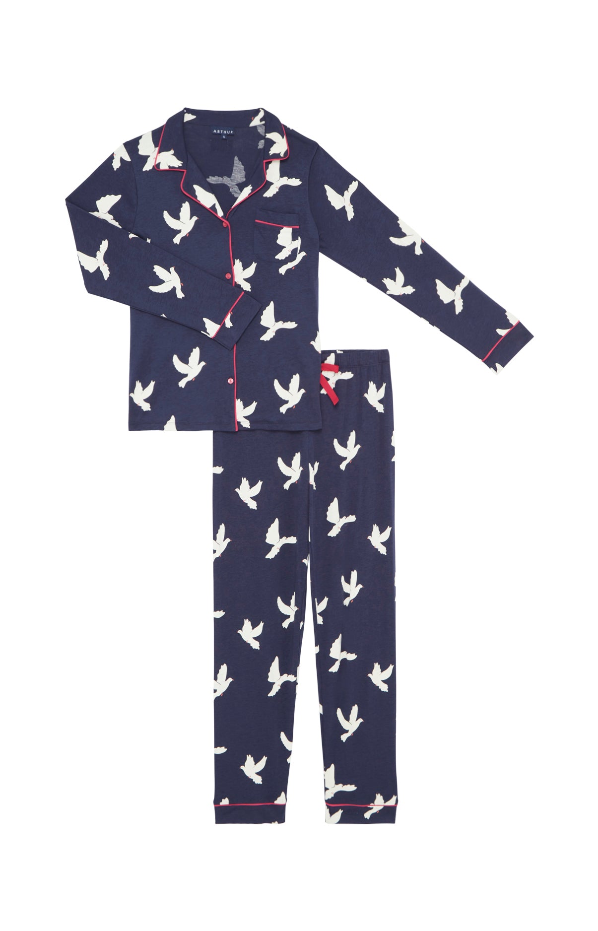 arthur-bob-colombes-pyjama-femme-marine-lyocell-coton image 3