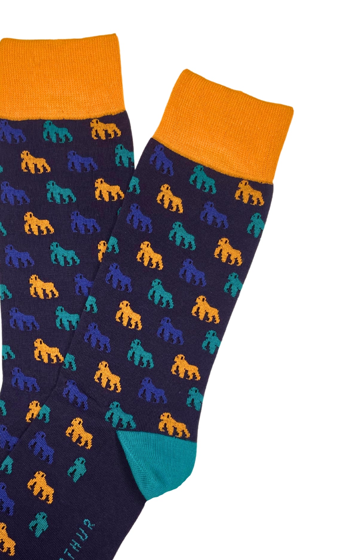 arthur-bob-gorille-chaussettes-homme-coton-marine image 2