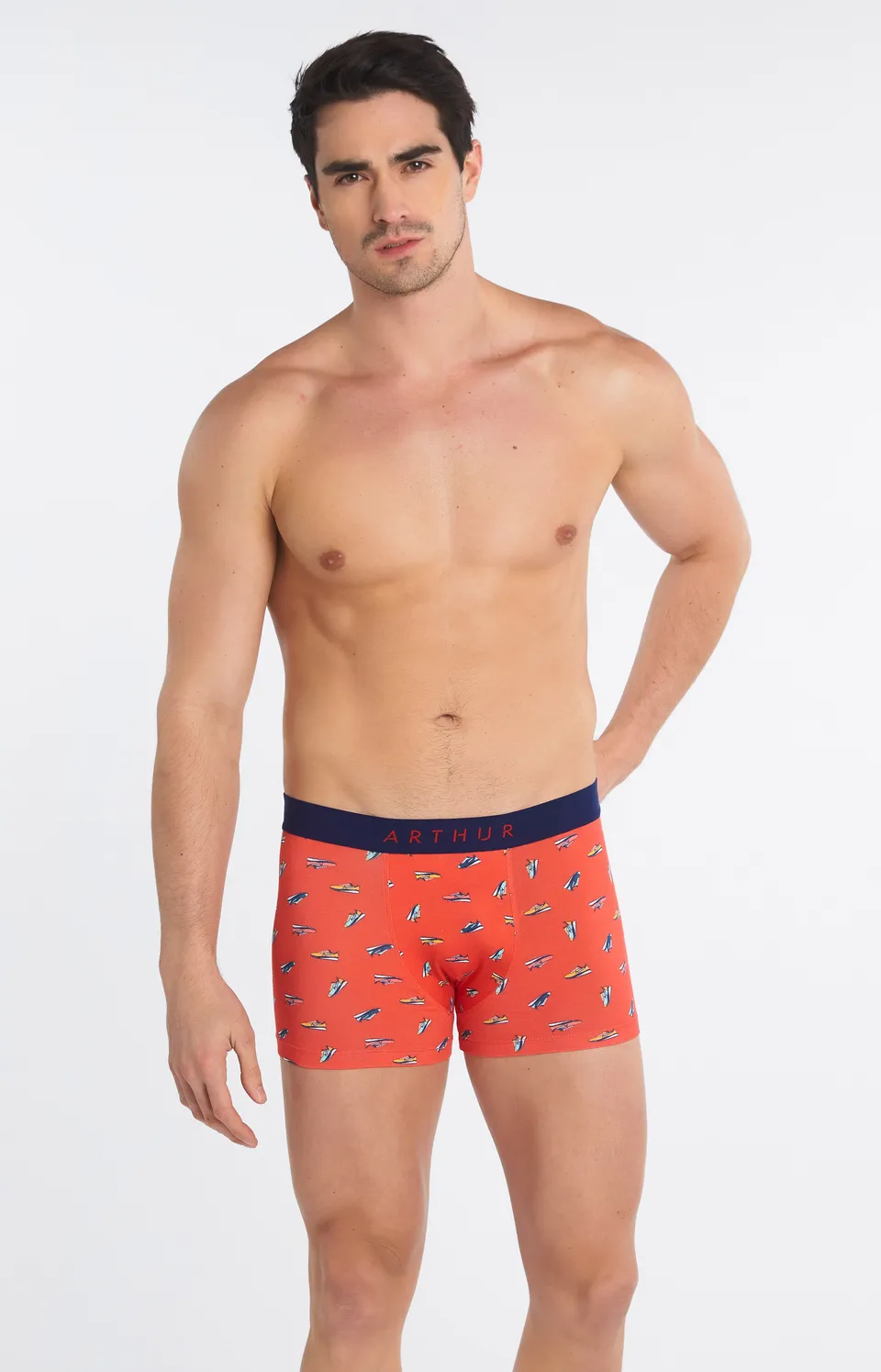 arthur-bob-sneakers-boxer-homme-rouge-coton-bio image 1