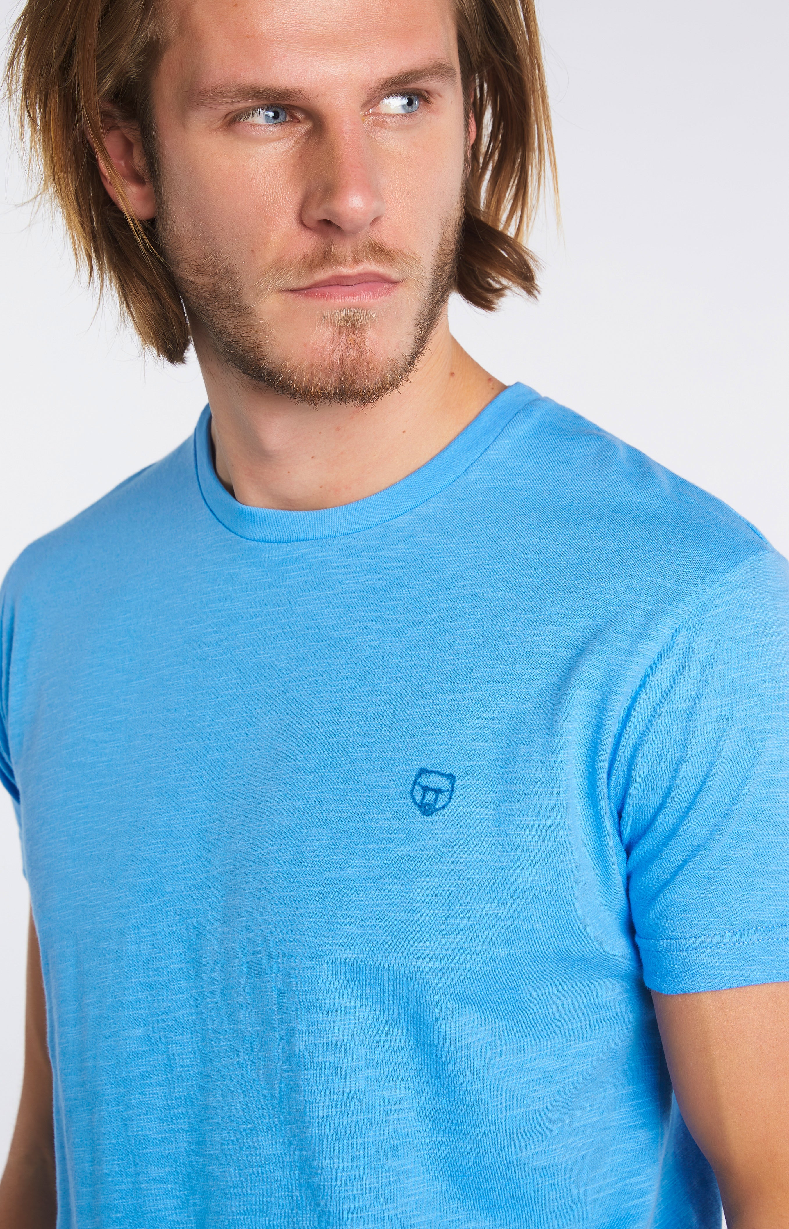 arthur-bob-tee-shirt-homme-coton-bio-azur-uni image 7