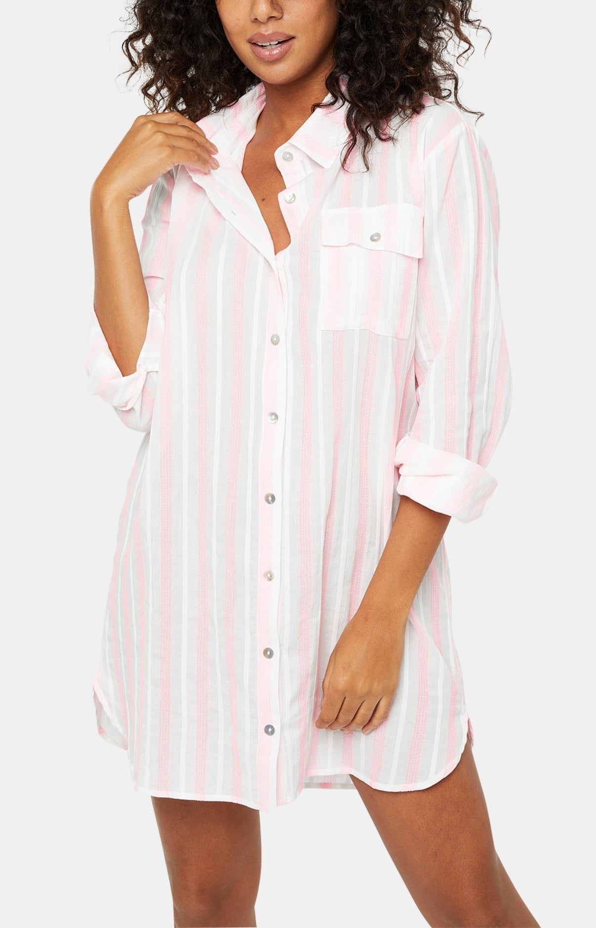arthur-bob-robe-rayure-lison-coton-blanc-t1 image 2