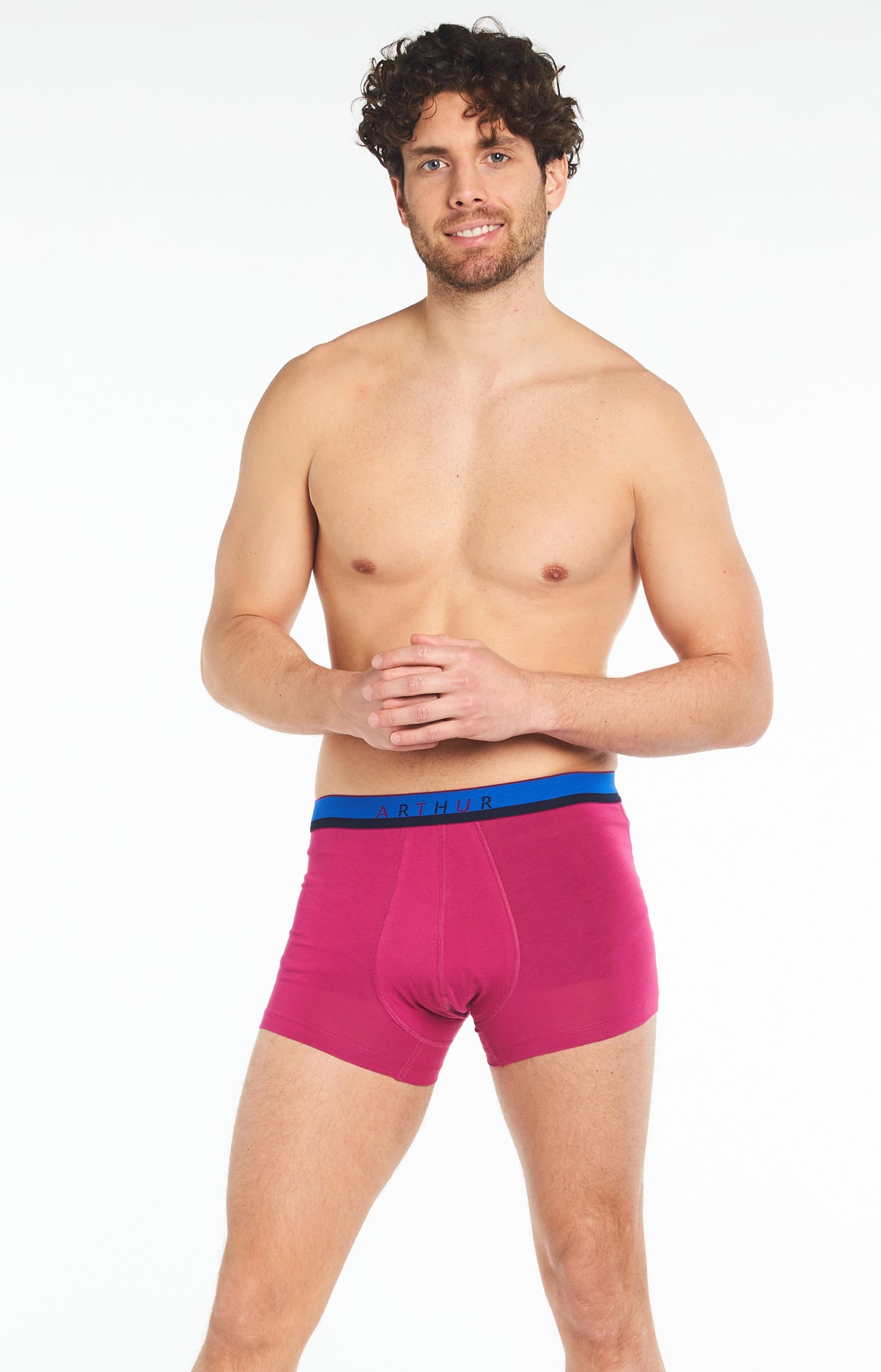 arthur-boxer-slipp-uni-boxer-homme-fushia-l-coton-bio image 2
