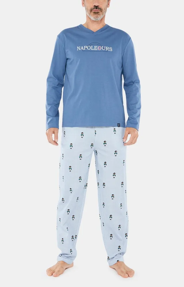 arthur-bob-napoleours-pyjama-homme-denim-coton-bio-hiver image 1