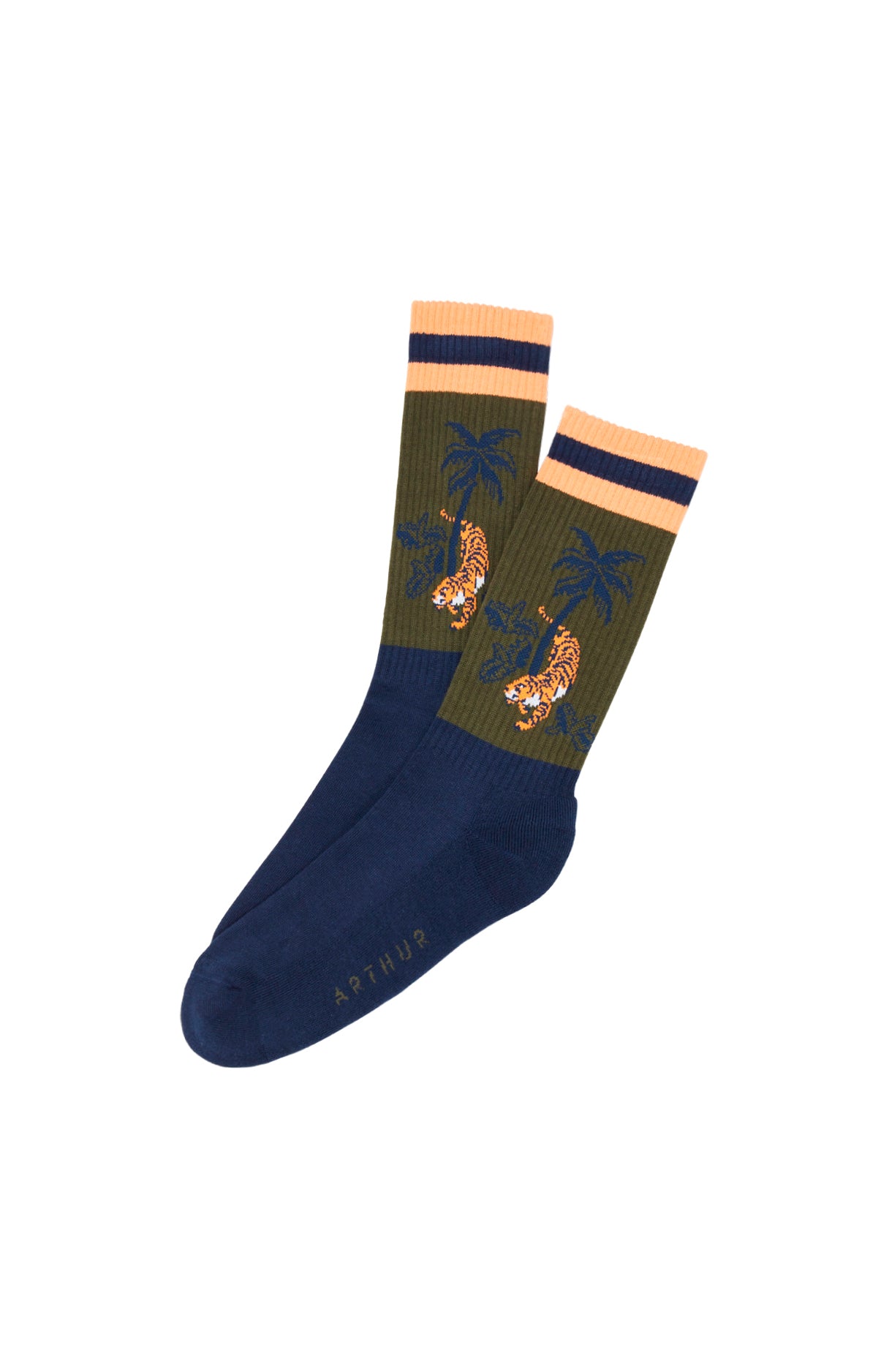 arthur-bob-chaussettes-tennis-fauve-qui-peut-kaki image 1