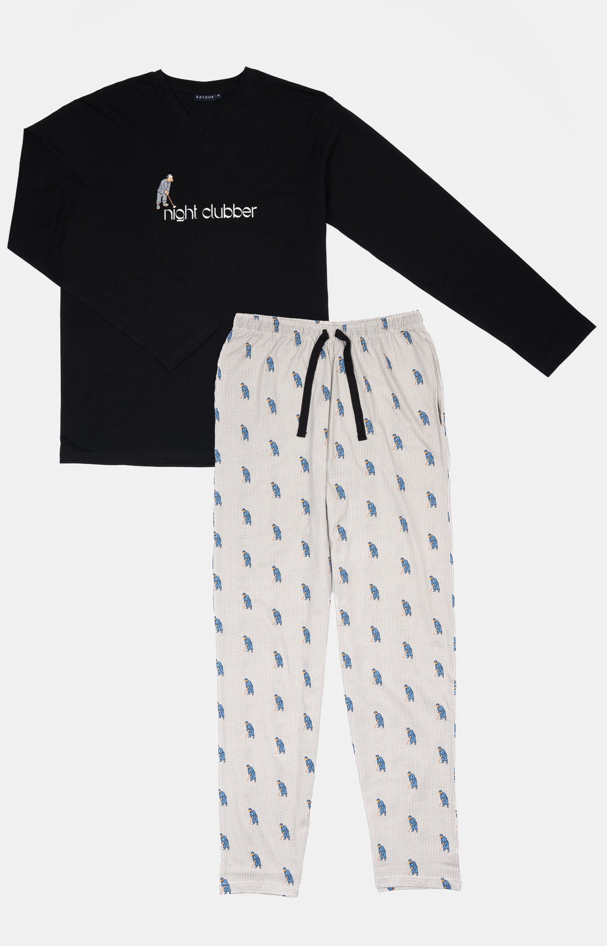 arthur-bob-pyjama-night-clubber-coton-gris-m image 3