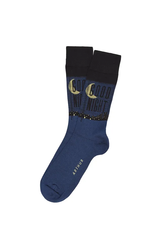arthur-bob-good-night-chaussettes-marine-40-46-coton-bio image 1