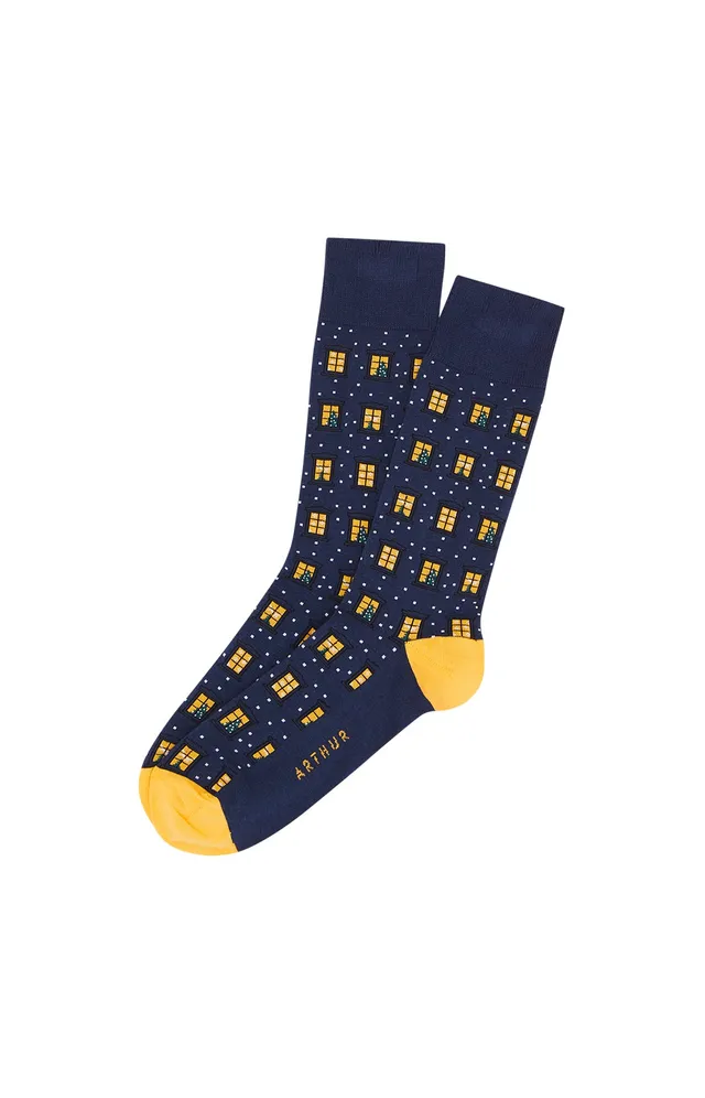 arthur-nuit-de-f-te-chaussettes-homme-marine-40-46 image 1